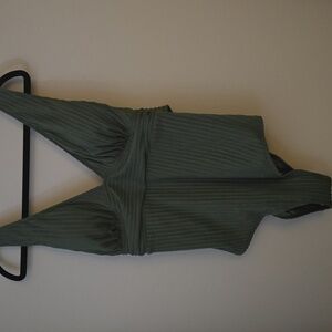 Stylish Olive Ribbed Swimsuit NWT